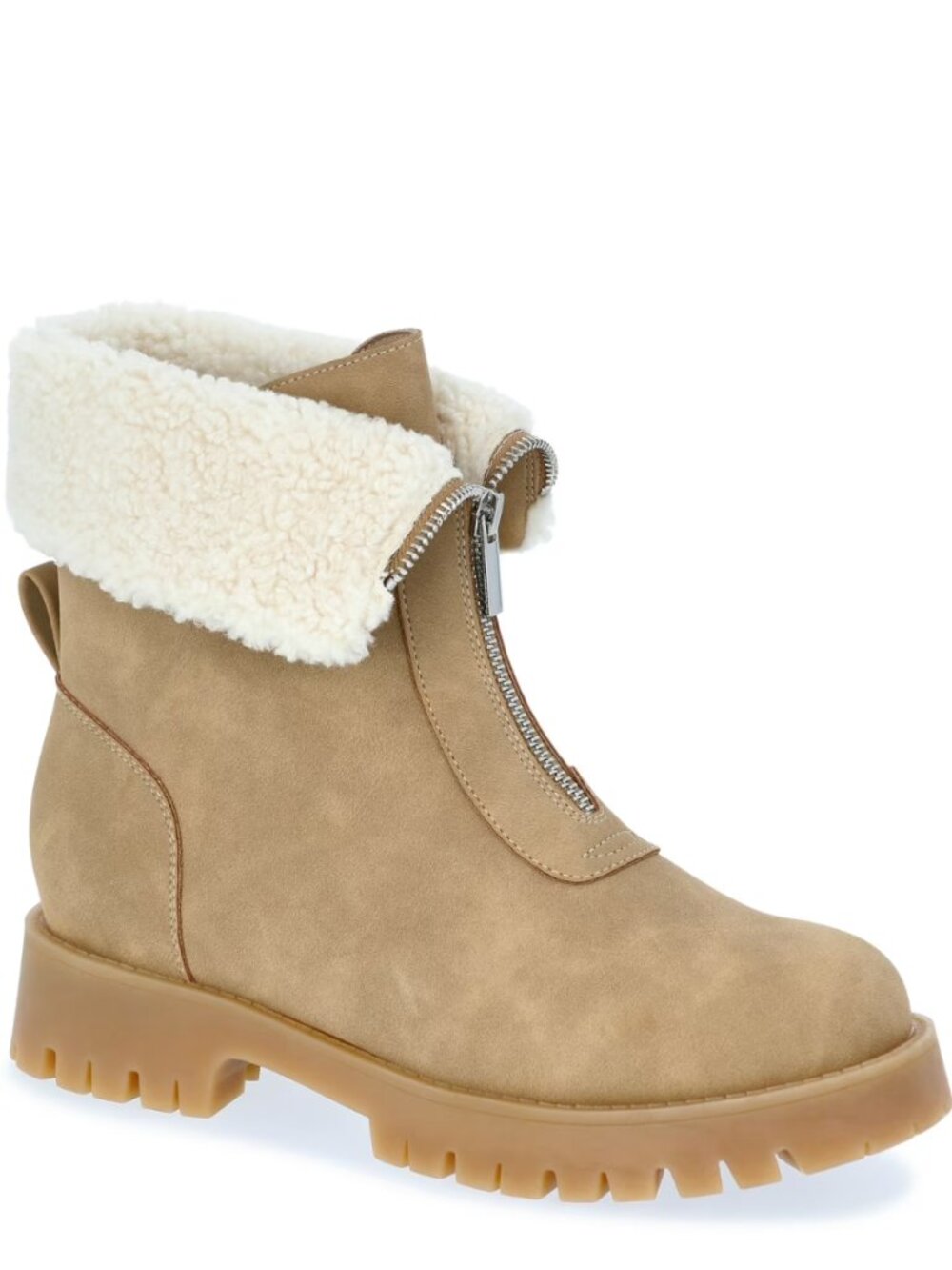 No Boundaries Women's Fold Over Zip Front Boots